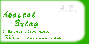 apostol balog business card